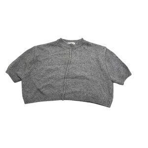 Love You So Much Puff Sleeve Cropped Knit in Gray